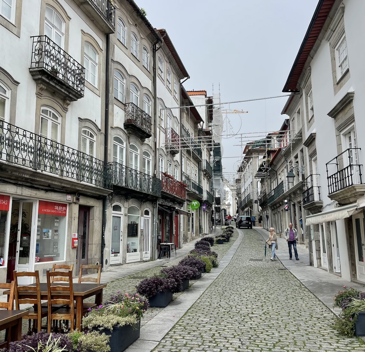 Lights going up in Viana do Castelo